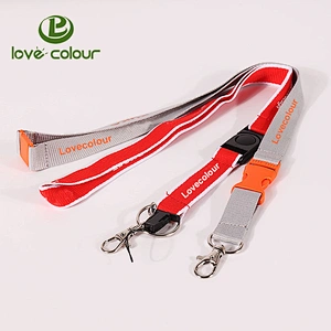 Lovecolour polyester screen-printed lanyard with logo custom