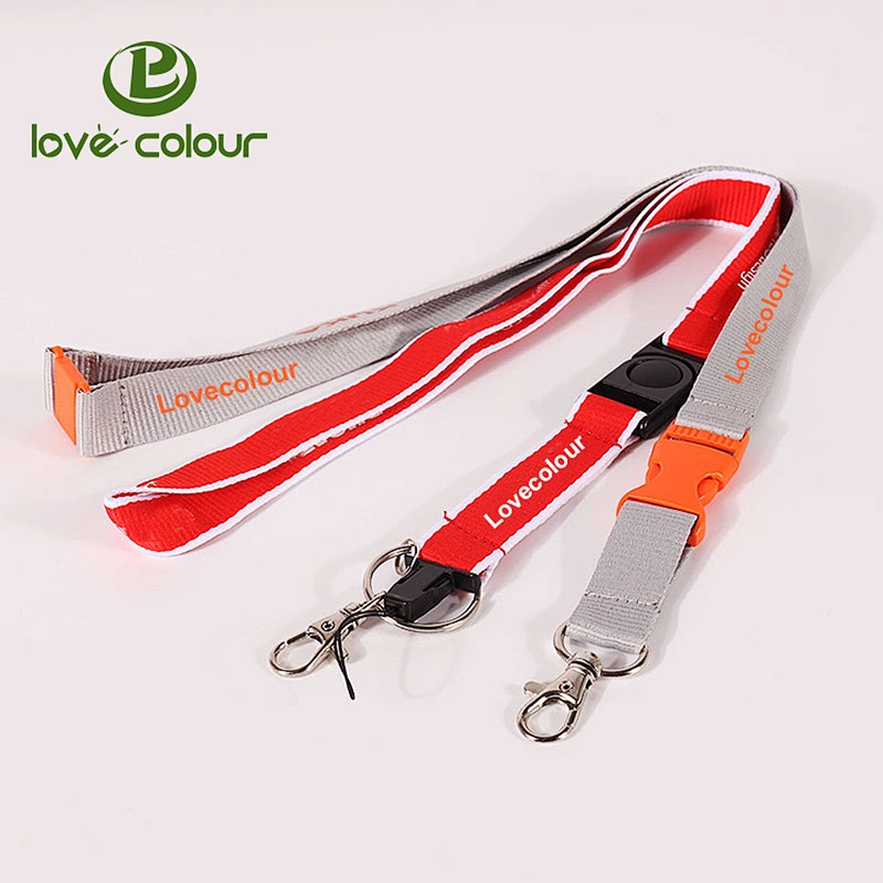 Lovecolour polyester screen-printed lanyard with logo custom