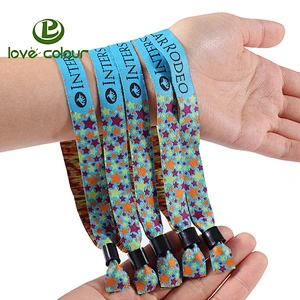 Good selling custom polyester woven fabric sport wristbands