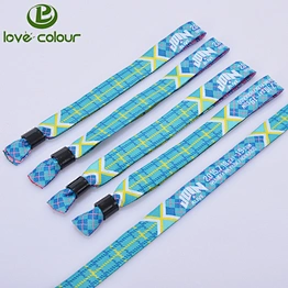 Polyester fabric event custom woven wrist band bracelet fabric wristband suppliers