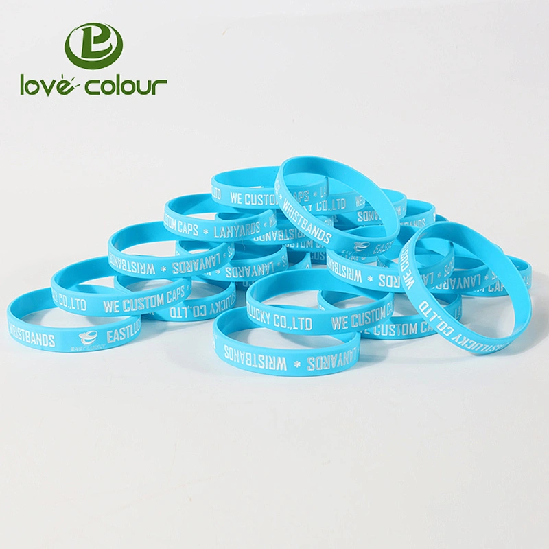 Free sample customizable debossed and color filled silicone bracelets