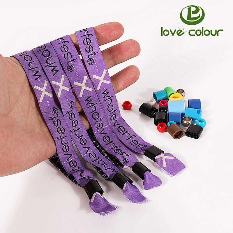 High-quality materials DIY logo woven cloth party wristband