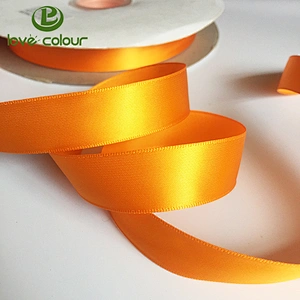 100% Polyester material light blue satin ribbon for decorative packaging