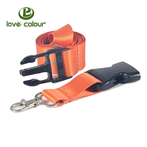 Breakaway Black Safety Lanyard Printing Strap With Metal Clip For ID Card Holder
