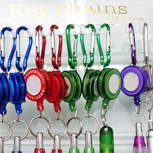 Custom Badge Key Chain Plastic Retractable Pull Reel
