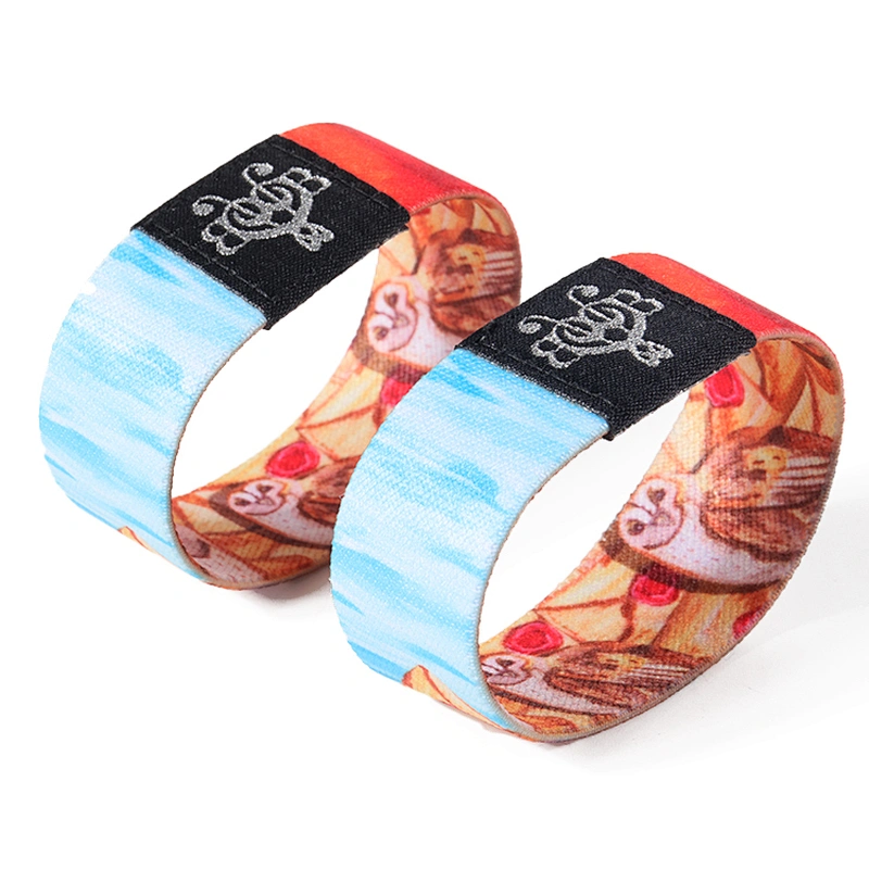 Event woven cloth RFID stretch elastic wrist band wrsitbands