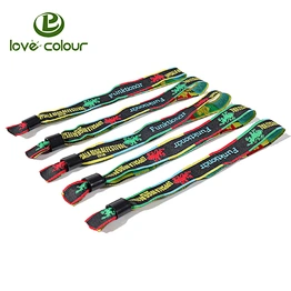 Promotion Fashion Advertising Woven Lock Wristbands Manufacturers