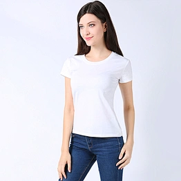 Custom tshirt printing o-neck 100% cotton women short sleeve girls' t-shirts white sports t shirts