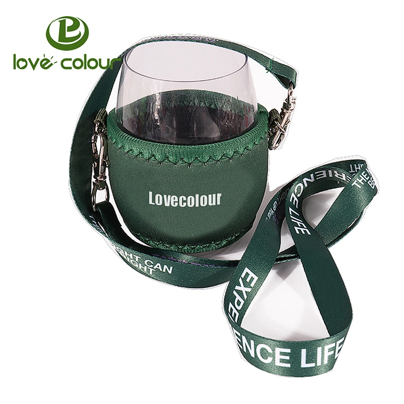 Fashion custom high quality wine glass holder lanyard Necklace