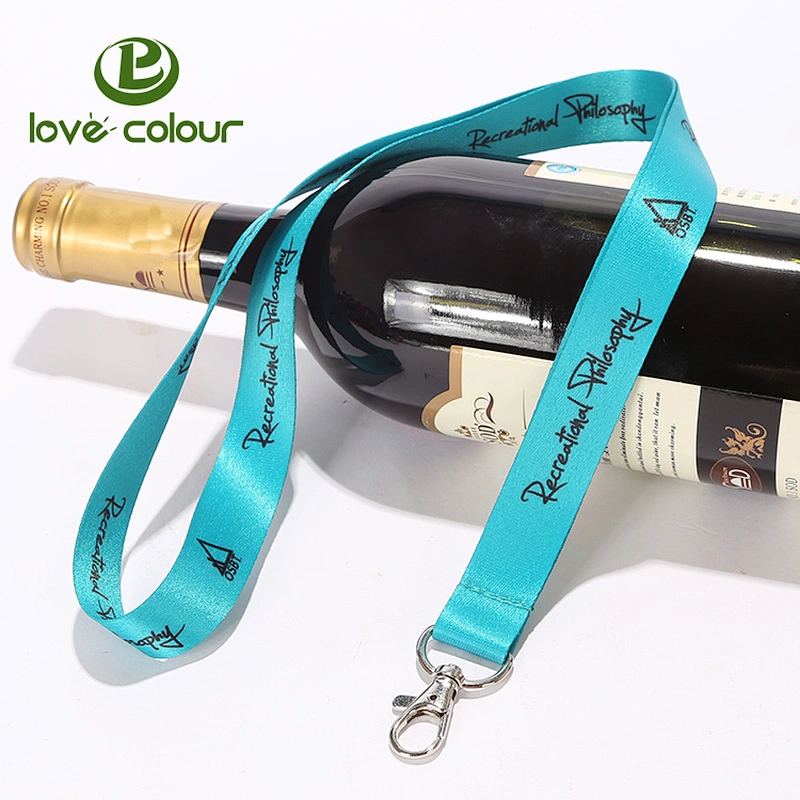 Polyester flat lanyard with custom full color logo printed