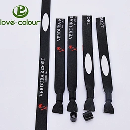 Custom activity decorative polyester cloth woven embroidery wristband bracelet
