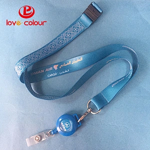 Custom polyester lanyard with id pull badge reel