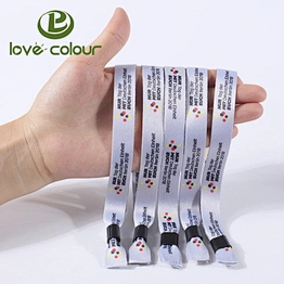 Custom design one time used wrist band heat transfer polyester wristband