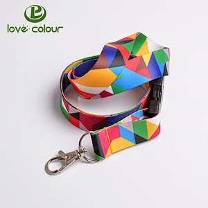 Polyester keychain lanyard strap with custom logo for promotional