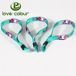 Polyester Plastic Sliding Lock Printed Event Personalised Festival Wristbands