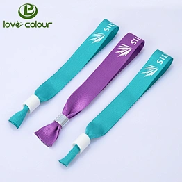 Factory directly sale custom adjustable plain polyester wristband with plastic lock