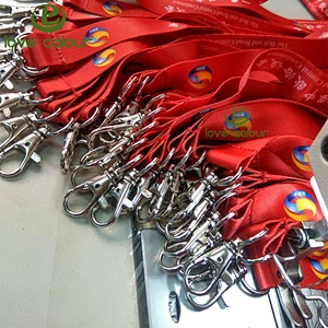 Hot custom polyester chinese red lanyard for festival event