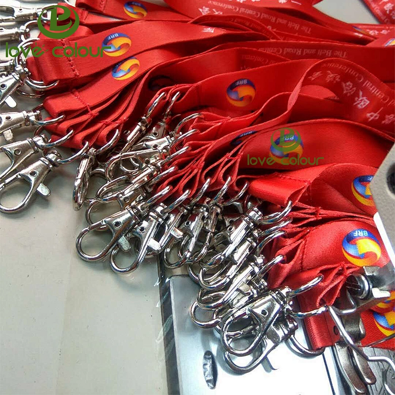 Hot custom polyester chinese red lanyard for festival event