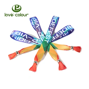 Guangzhou factory custom polyester fabric wristband for concert