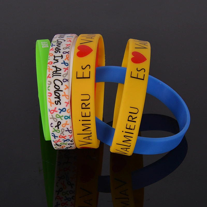 1 Inch various colors silicone bracelet/wristbands for promotion