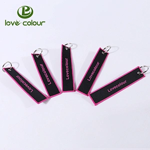 Promotional custom screen printed polyester wrist lanyard keychain
