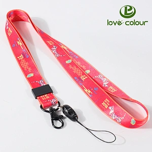 Polyester customized cute cell phone custom lanyards string