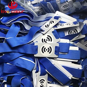 Polyester custom nfc rfid fabric woven wristbands for events