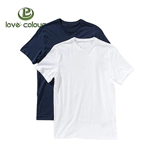 Guangzhou Factory Custom Text Personalized Message or Image Black O-Neck Short Sleeve T Shirt Cotton Mens T-shirt