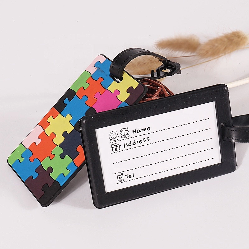 Printing Cartoon Travel Silicone Tags Bag Label