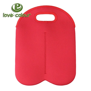 Custom Insulated Neoprene Tote Bag Carrier Double Bottle Drink/Wine/Beer Cooler
