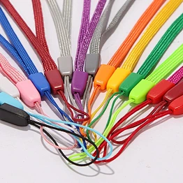 Wholesale promotion polyester short cell phone lanyard string