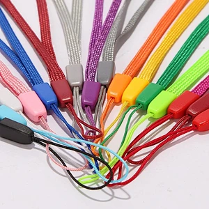 Wholesale promotion polyester short cell phone lanyard string