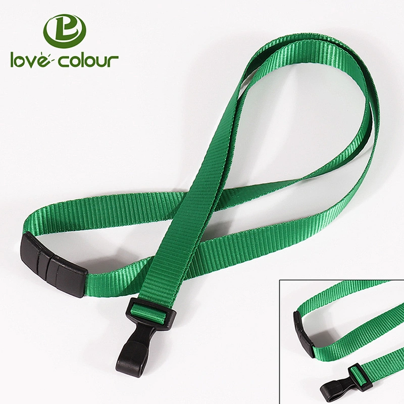 Wholesale Cheap Polyester Plain Lanyard No Printing With Metal hook