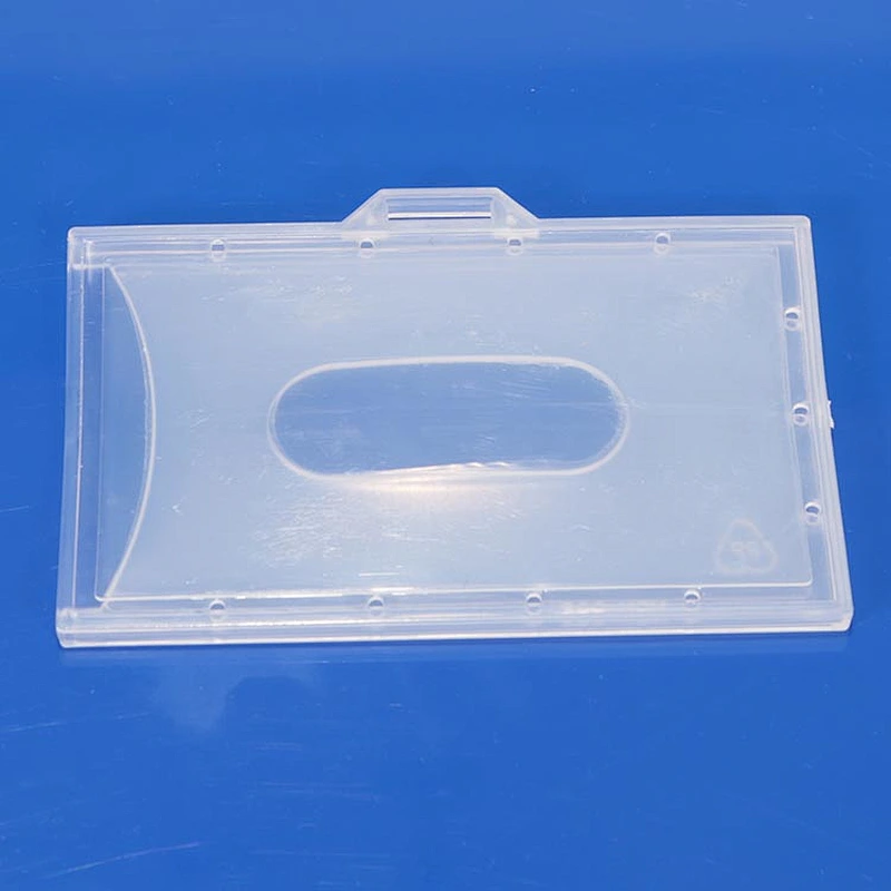 Plastic ID Card Holder Clear Badge Cover Transparent Horizontal Travel Card ID Badge Holders
