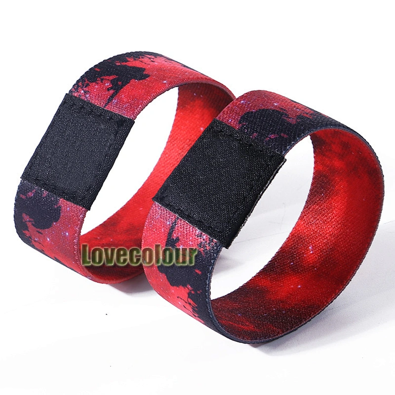 Custom polyester stretch adjustable elastic nfc wristband strap