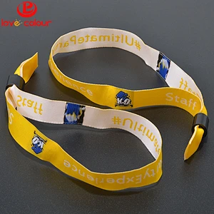 Polyester Custom Gifts Personalized Embroidered Fabric Wristbands For Charity