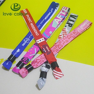 Custom polyester music event fabric wristbands with one time use smart lock