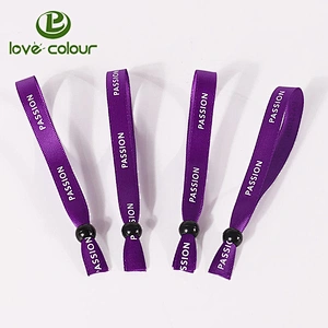 Polyester satin sublimated printed wristband satin bracelet for party