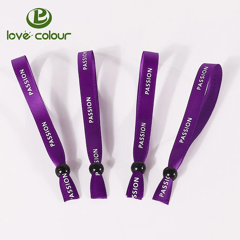 Polyester satin sublimated printed wristband satin bracelet for party