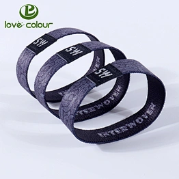 Customized logo charity elastic fabric wristband for events
