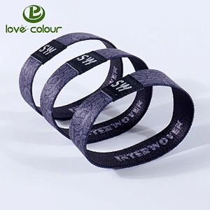 Customized logo charity elastic fabric wristband for events