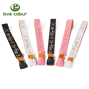 Custom Concert Events Disposable Woven Wristbands With One Side Sliding Lock