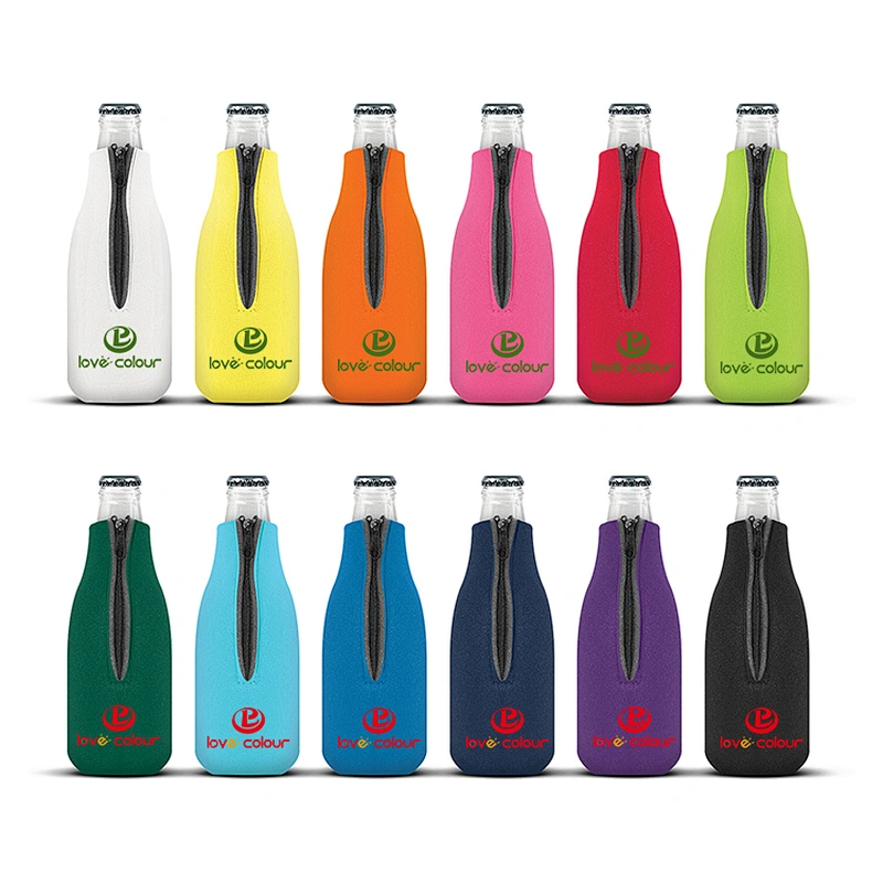 Custom Colored Neoprene Insulated Wine Bottle Stubby Cooler Holder Bag