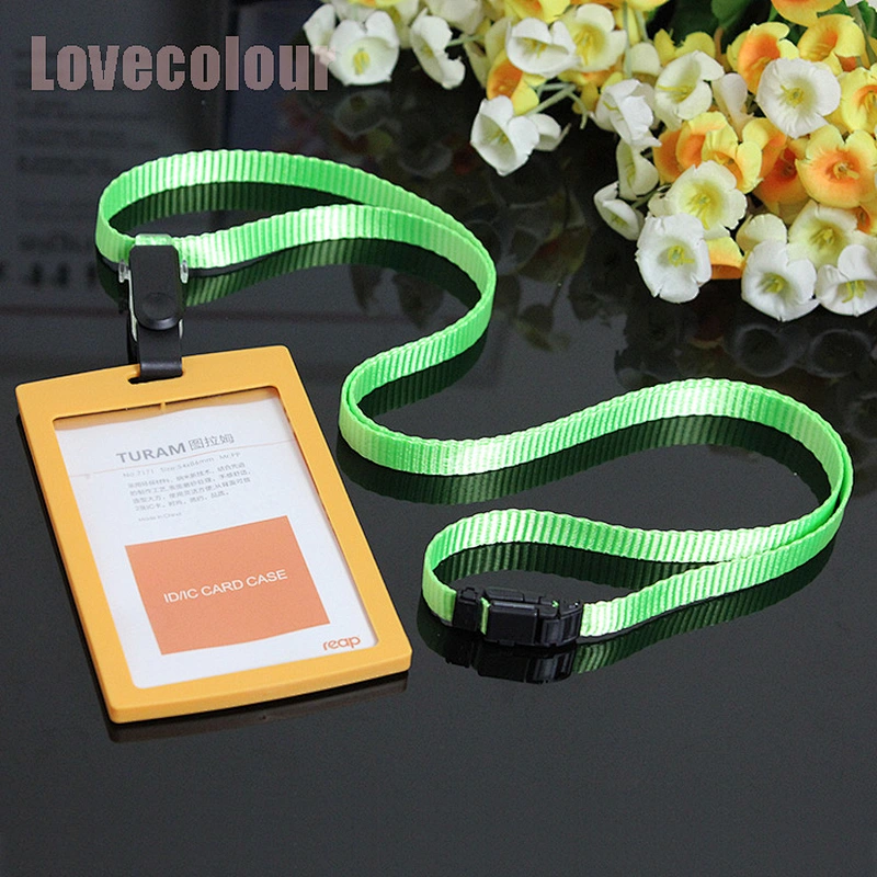 Wholesale cheap custom ID card badge holder laynard with woven logo