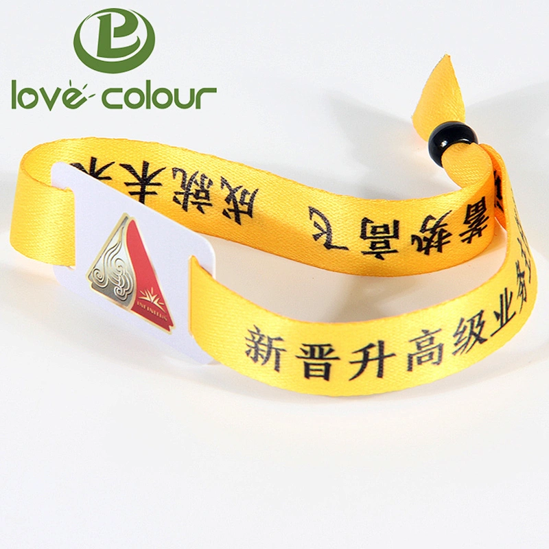 Polyester custom printing fabric rfid wristband with logo