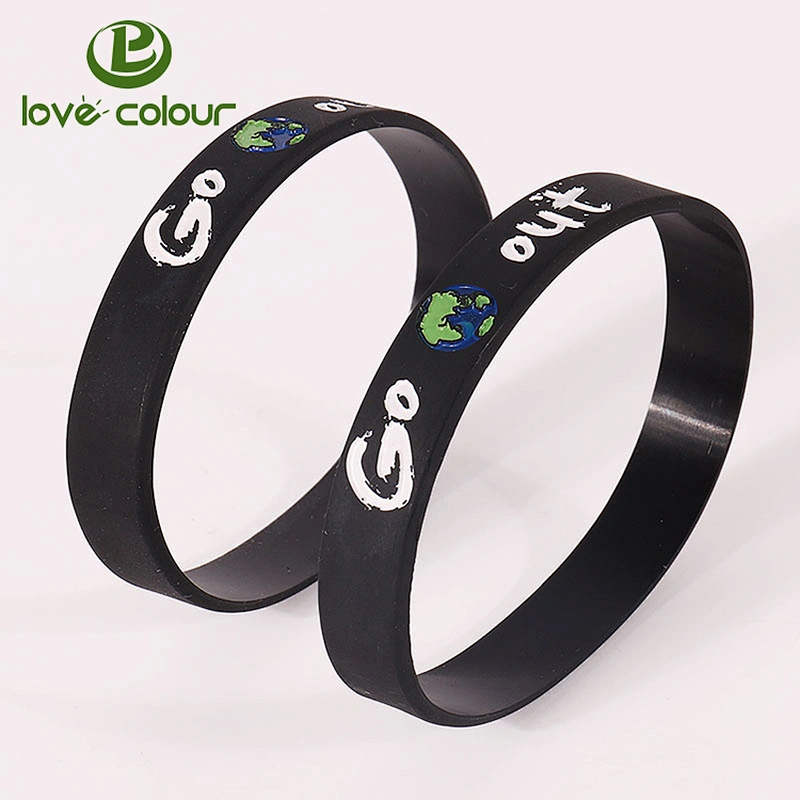 Eco-friendly custom recycled silicone wristband bracelet for team