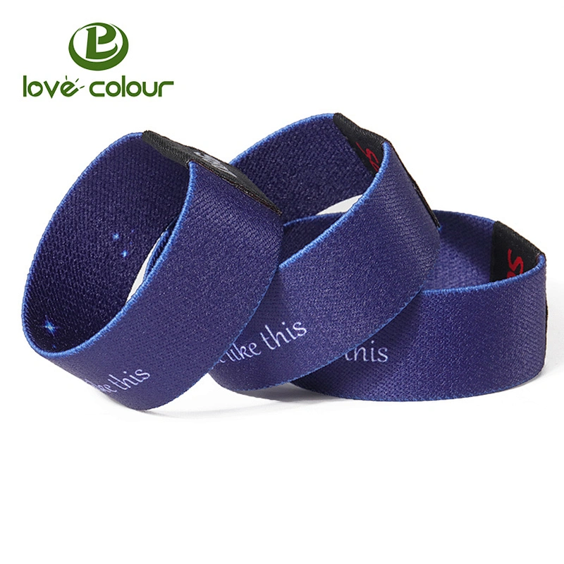 Professional factory custom festival elastic fabric wristbands for concert