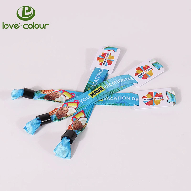 Festival Custom Polyester Fabric Wristband With RFID Access Control