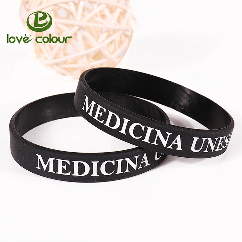 Custom bulk cheap plain silicone wristbands with silkscreen printing