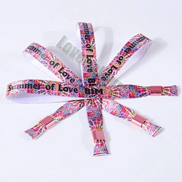 New Year festival polyester slide lock wristbands/bracelets